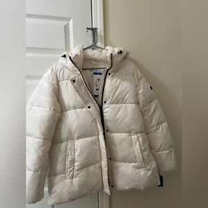 Vince Camuto White Puffer Jacket / Bubble Coat / White Winter Coat